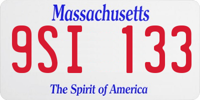 MA license plate 9SI133