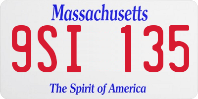 MA license plate 9SI135