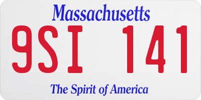 MA license plate 9SI141