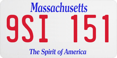 MA license plate 9SI151