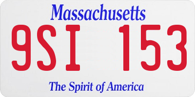 MA license plate 9SI153