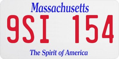 MA license plate 9SI154