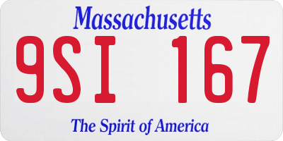 MA license plate 9SI167