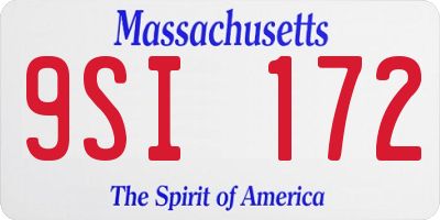 MA license plate 9SI172
