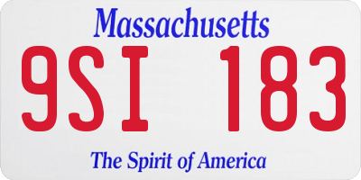 MA license plate 9SI183