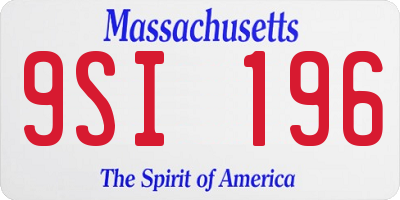 MA license plate 9SI196