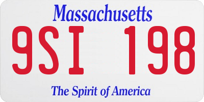 MA license plate 9SI198