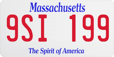MA license plate 9SI199