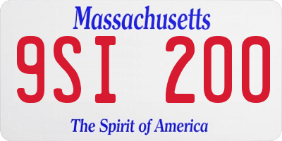 MA license plate 9SI200