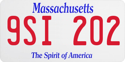 MA license plate 9SI202