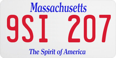 MA license plate 9SI207