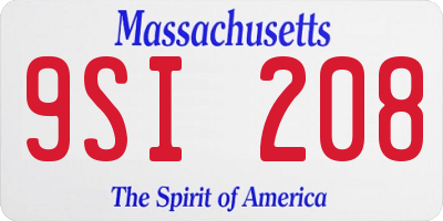 MA license plate 9SI208