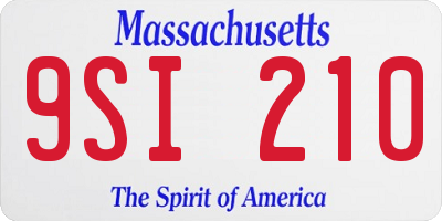 MA license plate 9SI210