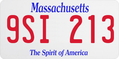 MA license plate 9SI213