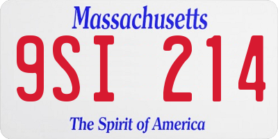 MA license plate 9SI214