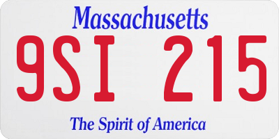 MA license plate 9SI215
