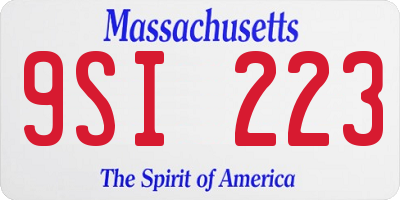 MA license plate 9SI223