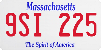 MA license plate 9SI225