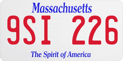 MA license plate 9SI226