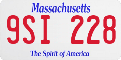 MA license plate 9SI228