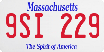 MA license plate 9SI229