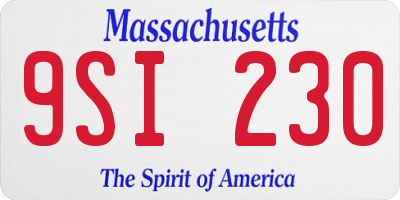 MA license plate 9SI230