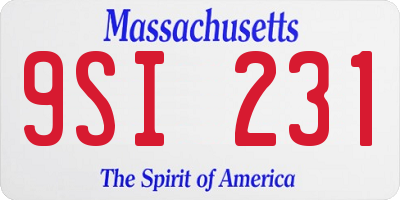 MA license plate 9SI231