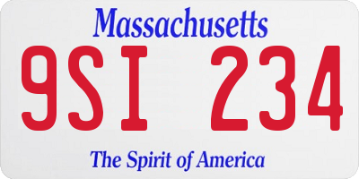 MA license plate 9SI234