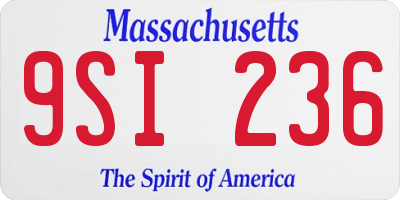 MA license plate 9SI236