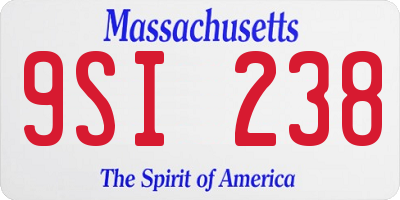 MA license plate 9SI238