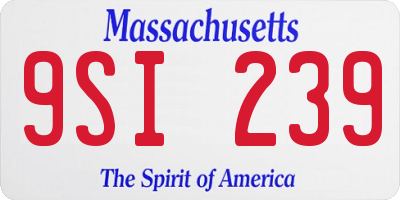MA license plate 9SI239