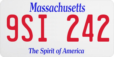 MA license plate 9SI242