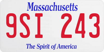 MA license plate 9SI243