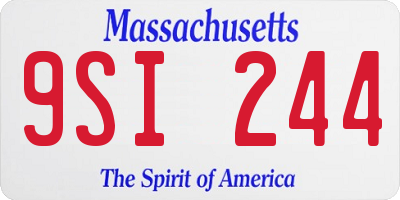 MA license plate 9SI244