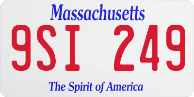 MA license plate 9SI249