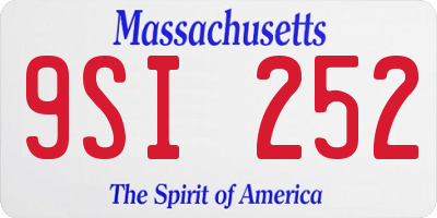 MA license plate 9SI252