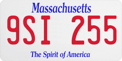 MA license plate 9SI255