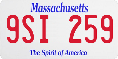 MA license plate 9SI259