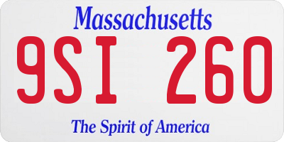 MA license plate 9SI260