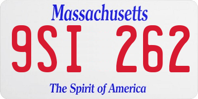 MA license plate 9SI262