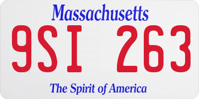 MA license plate 9SI263