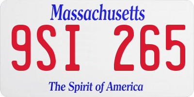 MA license plate 9SI265