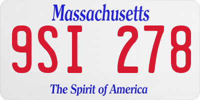 MA license plate 9SI278