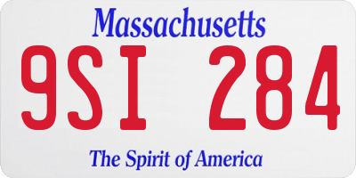 MA license plate 9SI284