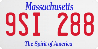 MA license plate 9SI288