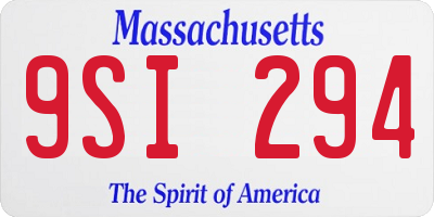 MA license plate 9SI294