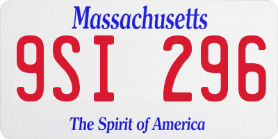 MA license plate 9SI296