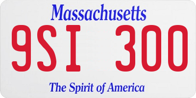 MA license plate 9SI300