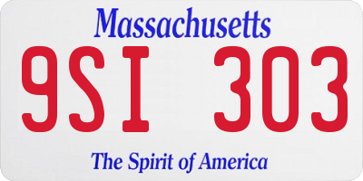 MA license plate 9SI303