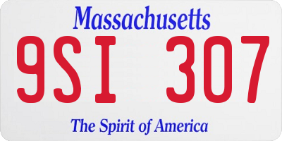 MA license plate 9SI307